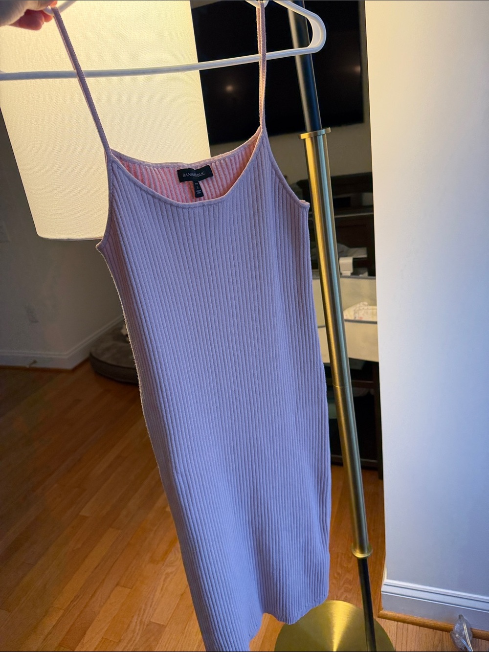 Banana Republic Ribbed Slip Midi Dress - Mauve Pink